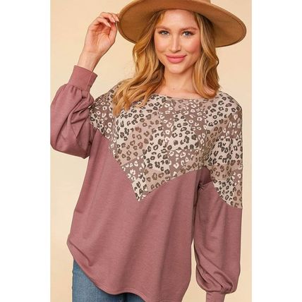 Leopard Animal Print Patchwork Top