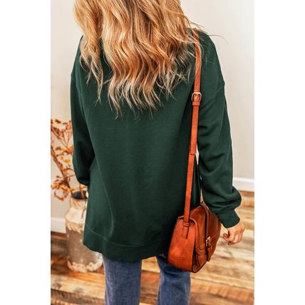 Duffel Green Christmas Sequin Cane Crewneck Oversized Sweatshirt