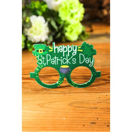 Green St. Patricks Day Clover Glasses Frame