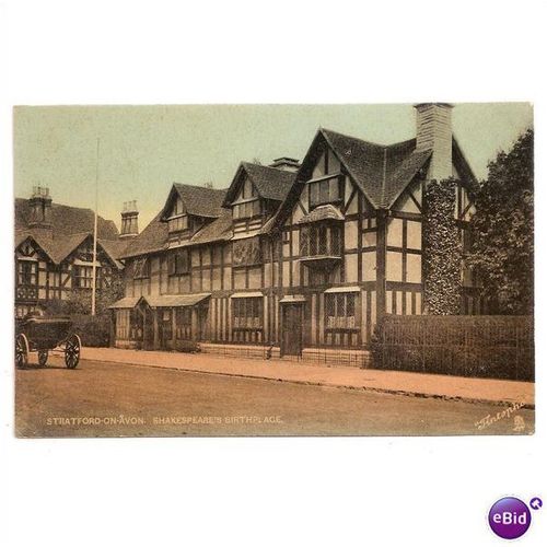 stratford on avon shakespeares birthplace postcard tuck