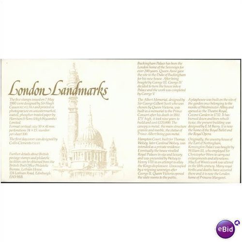 GB FDC 1980 - London Landmarks - Dudley W. Midlands