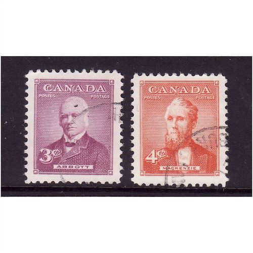 CANADA 1952 PRIME MINISTERS SG 444/445 SET 2 VALS FINE USED #4