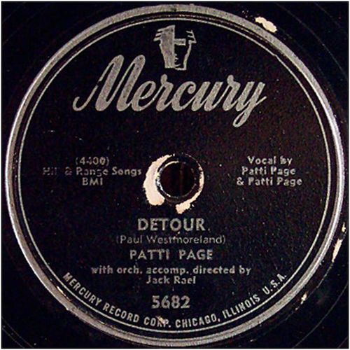 Mercury 78 #5682 "Detour" & "Who's Gonna Shoe My Pretty Little Feet" Patti Page