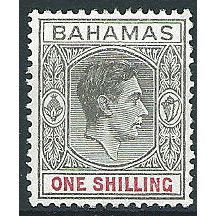 Bahamas 1938 SG155 1/- Grey-Black & Carmine Mounted Mint .. ..