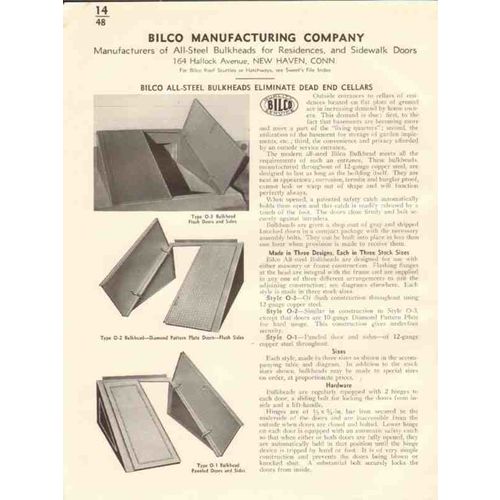 bilco mfg company 1941 steel bulkhead cellar residence vintage catalog
