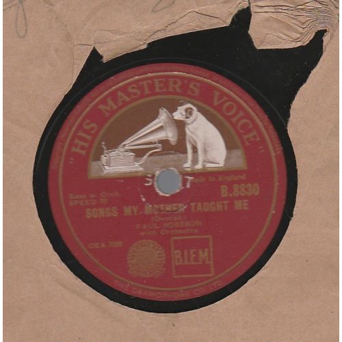Songs My Mother Taught Me 1938 Paul Robeson on HMV label