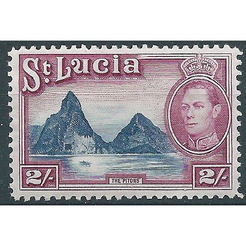 St Lucia 1938 SG136 2/- Blue & Purple Mounted Mint....