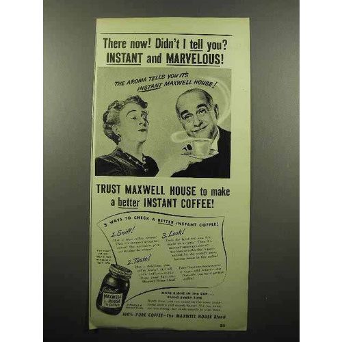 1946 Maxwell House Instant Coffee Ad - Marvelous!