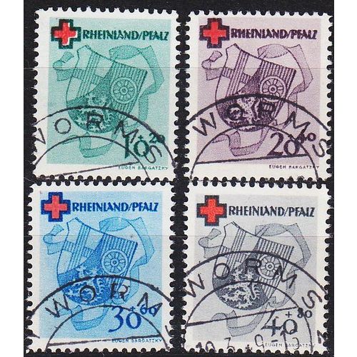 GERMANY Alliiert Franz. Zone [RheinlPfalz] MiNr 0042-45 A ( O/used )