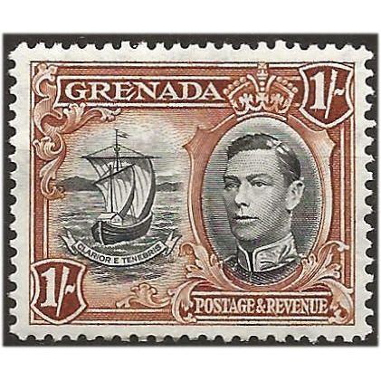 Grenada 1938 SG160 1/- Black & Brown Mounted Mint . .. .