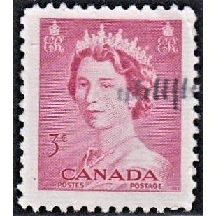 CANADA, 1953 3c QEII, SG 452 (Scott #327), used