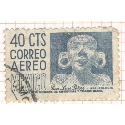 Mexico 1950 (Air) - 40c greyish blue - Archaeology - used 2