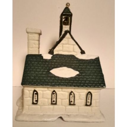 1991 Porcelain Christmas Valley Village Church Hollyshire Place Cord Inc CVH 111