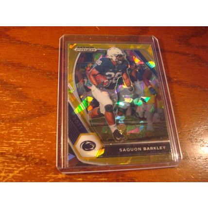 2021 Panini Prizm, Red & Gold Cracked Ice Prizms, SAQUON BARKLEY, 2-Cards