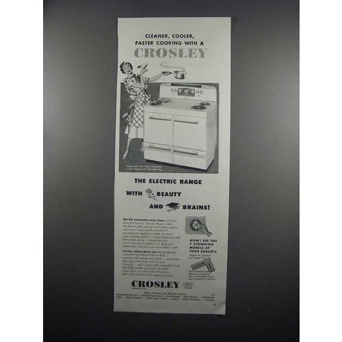 1950 Crosley Model DE-129 Electric Range Ad