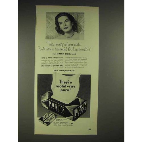 1952 Pond's Tissues Ad - Antonia Drexel Earle