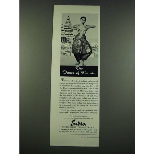 1960 India Tourism Ad - The Dance of Bharata