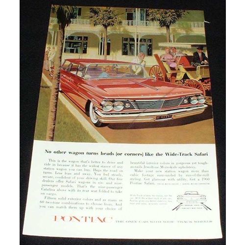 1960 Pontiac Safari Station Wagon Ad, NICE!!