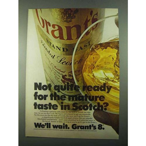 1969 Grant's 8 Scotch Ad - Not Quite Ready for Mature?
