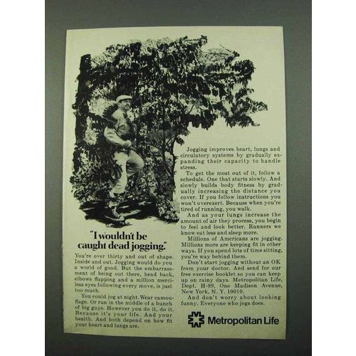 1969 Metropolitan Life Insurance Ad - Caught Jogging