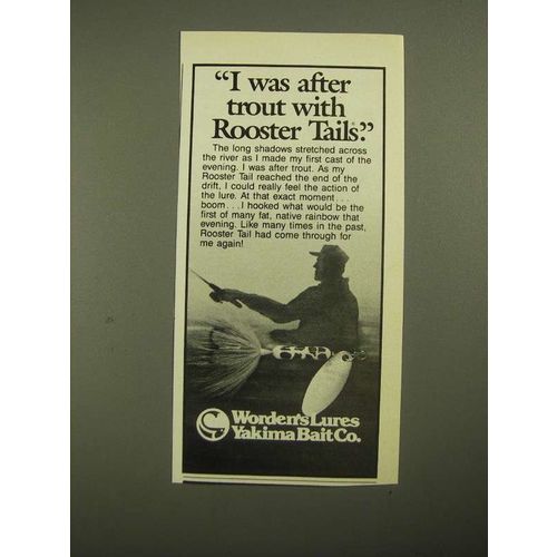 1987 Yakima Bait Co. Worden's Lures Rooster Tail Ad