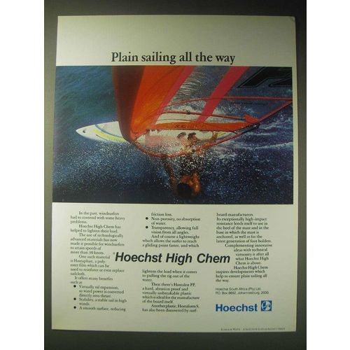 1989 Hoechst High Chem Ad - Plain sailing all the way