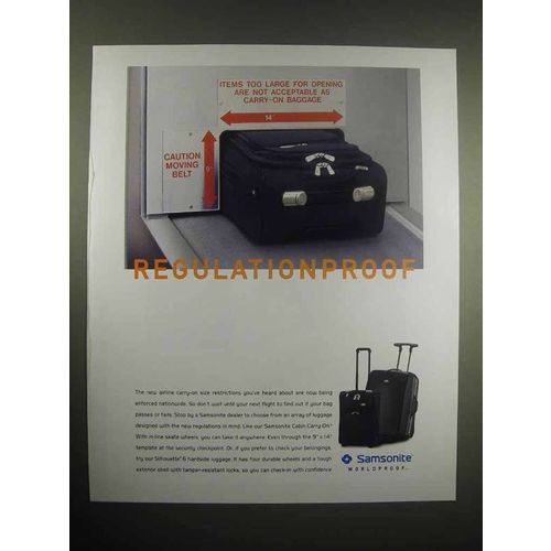 1999 Samsonite Luggage Ad - Regulation Proof