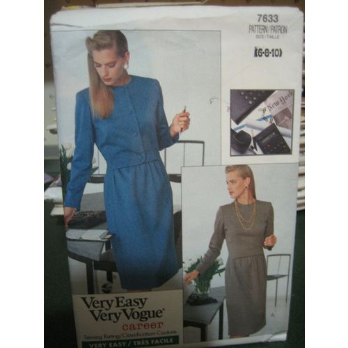 Vintage Vogue 7633 Misses Dress Pattern - Size 6/8/10