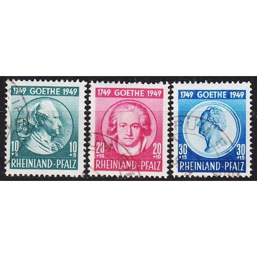 GERMANY Alliiert Franz. Zone [RheinlPfalz] MiNr 0046-48 ( O/used ) geprüft