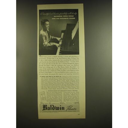 1937 Baldwin Pianos Ad - A beautiful and human friendship will develop
