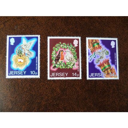 Jersey 1986 Christmas International Peace Year set mint stamps SG402-4 dove bird