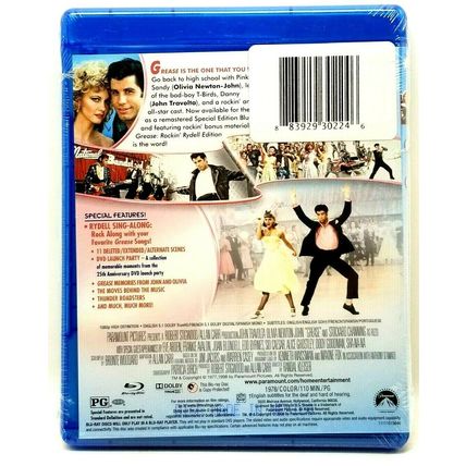 Grease Blu-ray John Travolta Olivia Newton-John Rockin' Rydell Edition NEW (L7)