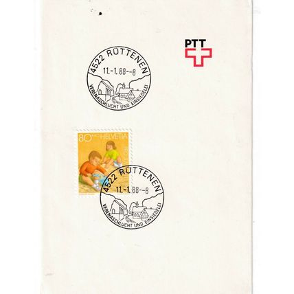 Switzerland 1988 Ruttenen PTT Card unaddressed VGC
