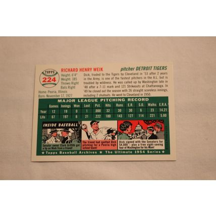 Richard Dick Weik 1994 Topps 1954 Archives NO. 224
