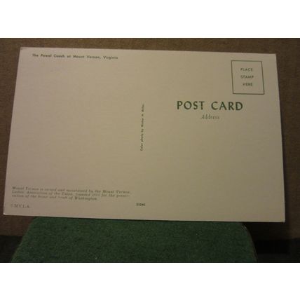 POWEL COACH, MOUNT VERNON, VIRGINIA, USA. unused postcard =