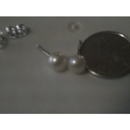 London Girl faux pearl stud earrings choice of black or white
