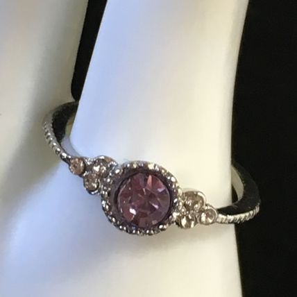 Ring Small Petite Purple White Rhinestone #300 USA Seller
