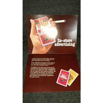 Bull Durham Cigarettes Introductory Pop Up Brochure Advertising