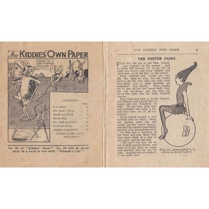 The Kiddies Own Paper Miniature Comic inc Fairy Story Postcard Size Old Ephemera