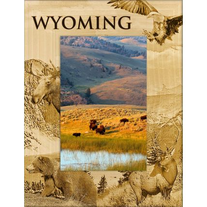 Wyoming Laser Engraved Wood Picture Frame Portrait (4 x 6)