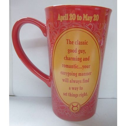 Disney Astrology Tall Mug ceramic red Mickey Mouse Taurus