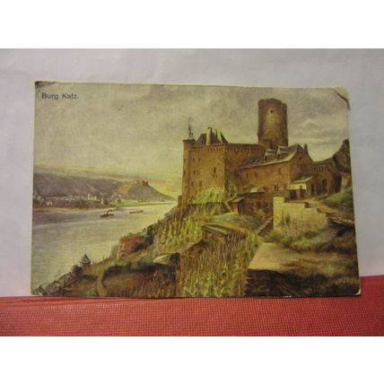 BURG KATZ, ST GOARSHAUSEN, GERMANY unused antique postcard #