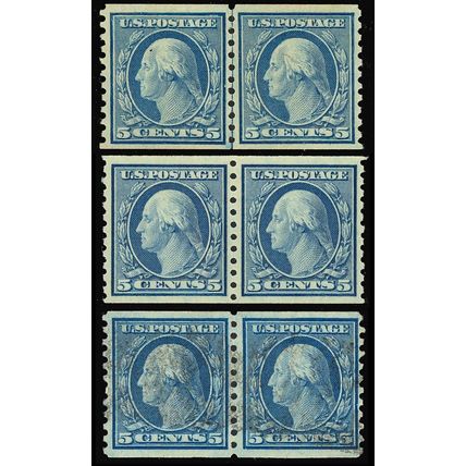 496, Pair - Line Pair And A Used Pair XF NH GEMS Cat $92.50 - Stuart Katz