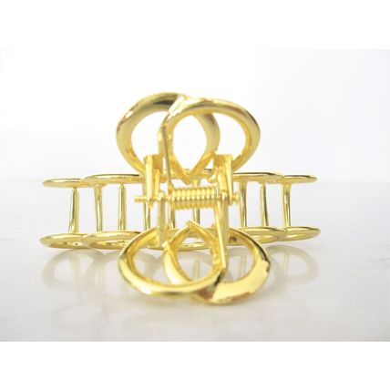 Rose gold silver or dark silver tone circles metal hair claw clip