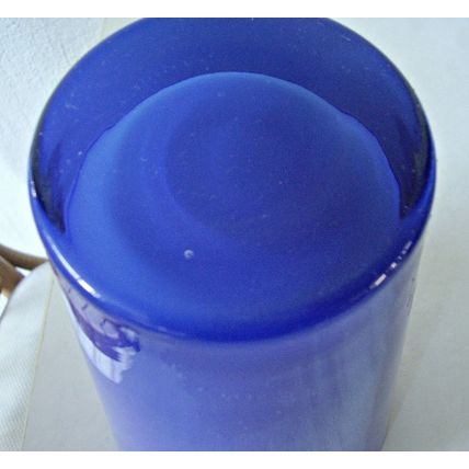 Vintage Conical Vase Blue Cased Clear Glass Vintage Flower Vase