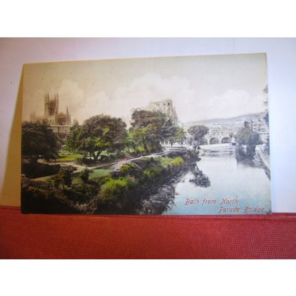 BATH FROM NORTH PARADE, BATH. SOMERSET. used antique postcard. 1910 pm =