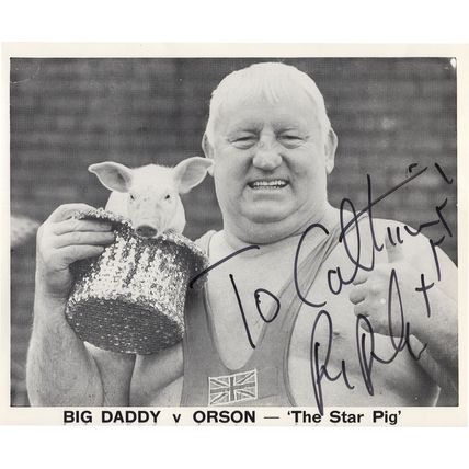 Big Daddy Star Pig Wrestling Legend 10x8 Large Hand Signed Photo