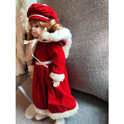 Collectible/Vintage, Decorative, 16" Christmas/Red Riding Hood Doll with Stand