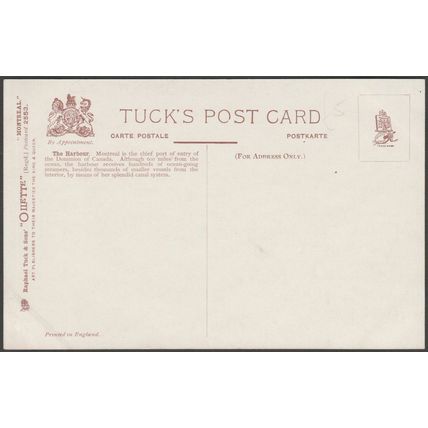 The Harbour, Montreal, c.1905-10 - Tuck's Oilette Postcard