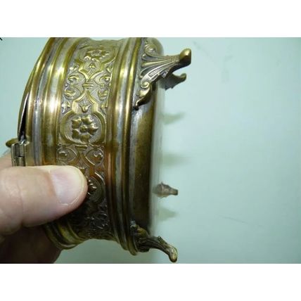 Antique c1900 Etrog Box WMF Warsaw Poland Marked Silver-Plated Repousse, H 12 cm